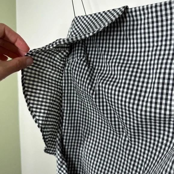 Farm Rio Black Gingham Ruffle Mini Dress Small - Picture 3 of 9